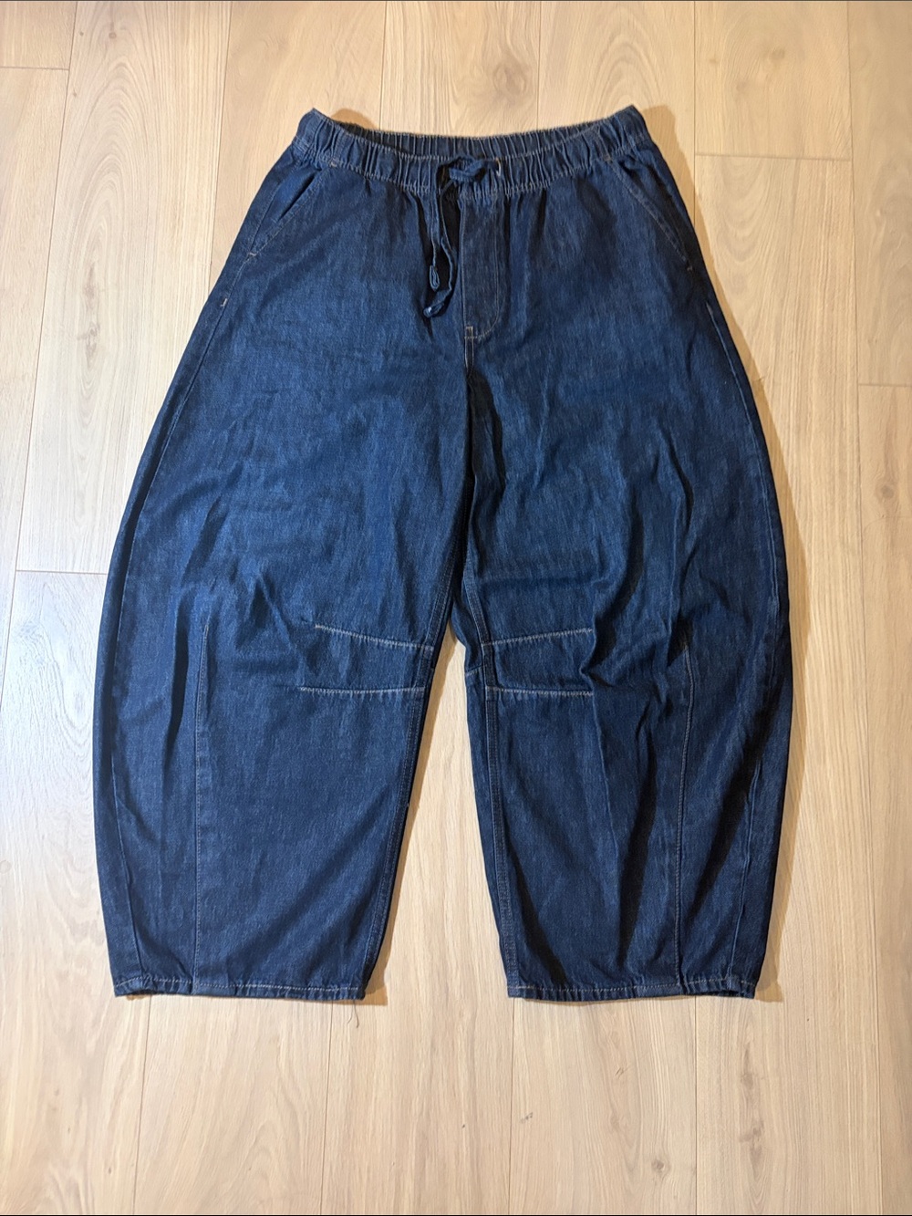 Old Navy Dark Blue Wide-Leg Drawstring Jeans